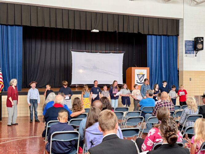 250th anniversary: Elementary school holds ceremony for the U.S. Navy
